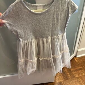 Charming Kids Gray and Cream Dress